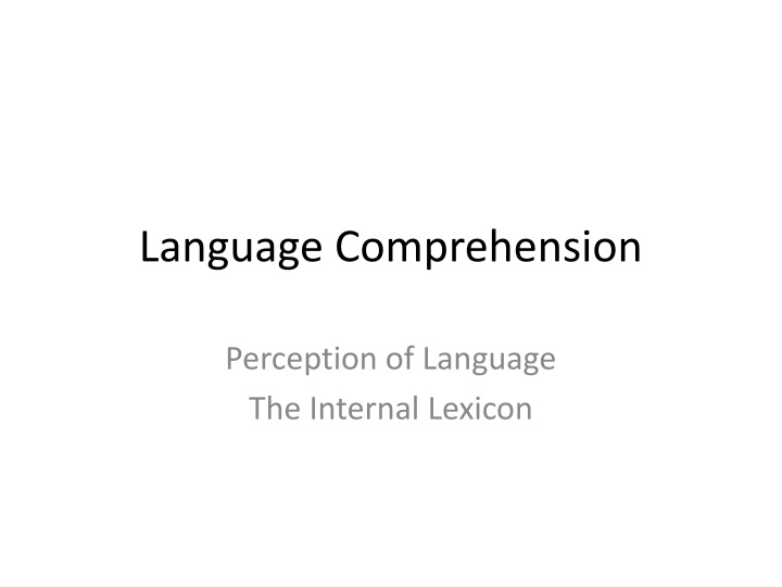 language comprehension