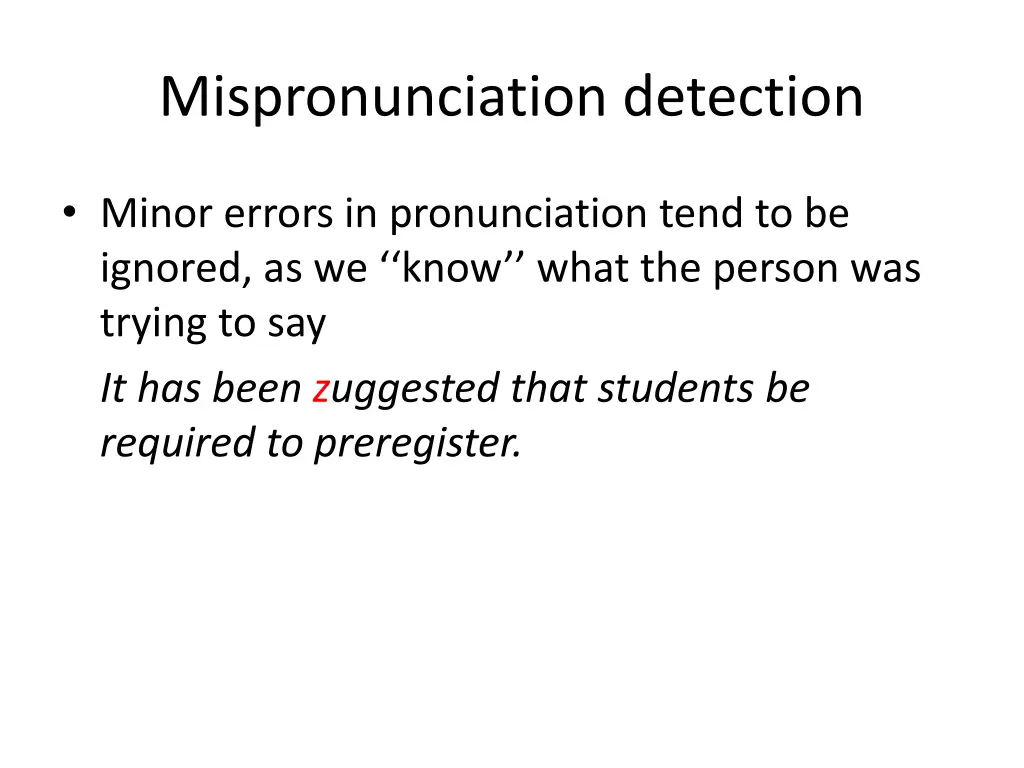 mispronunciation detection