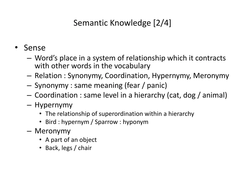 semantic knowledge 2 4