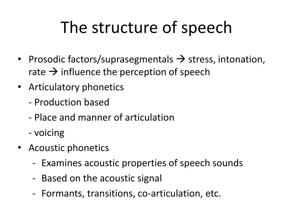 the structure of speech
