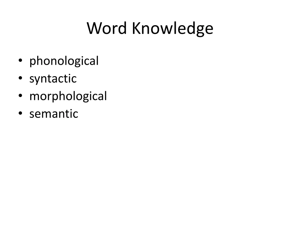 word knowledge