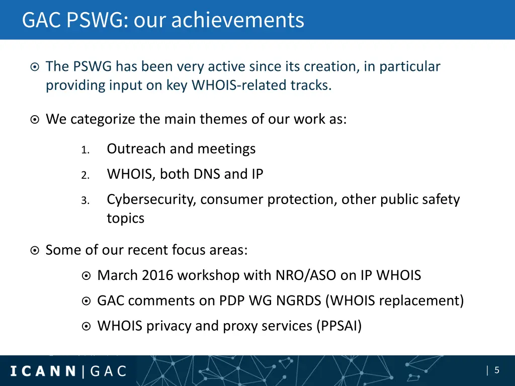 gac pswg our achievements