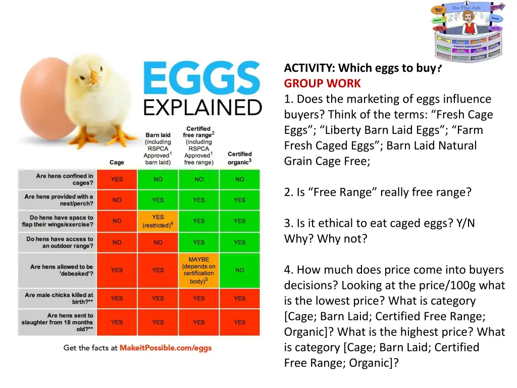 activity which eggs to buy group work 1 does