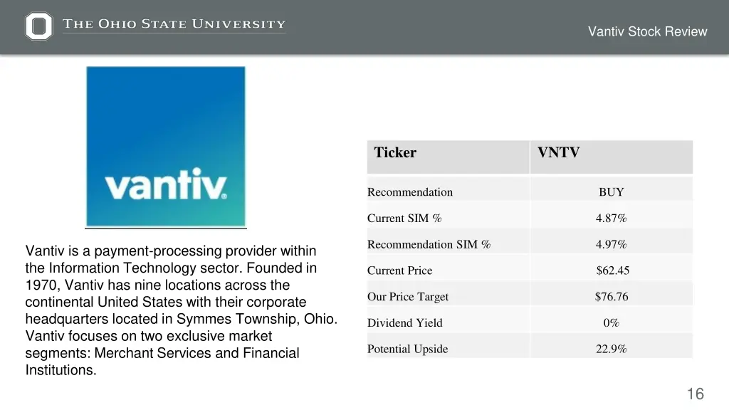 vantiv stock review