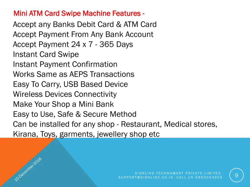 mini atm card swipe machine features mini