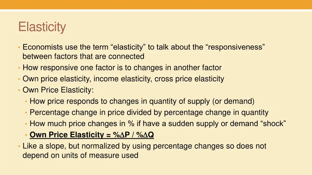 elasticity
