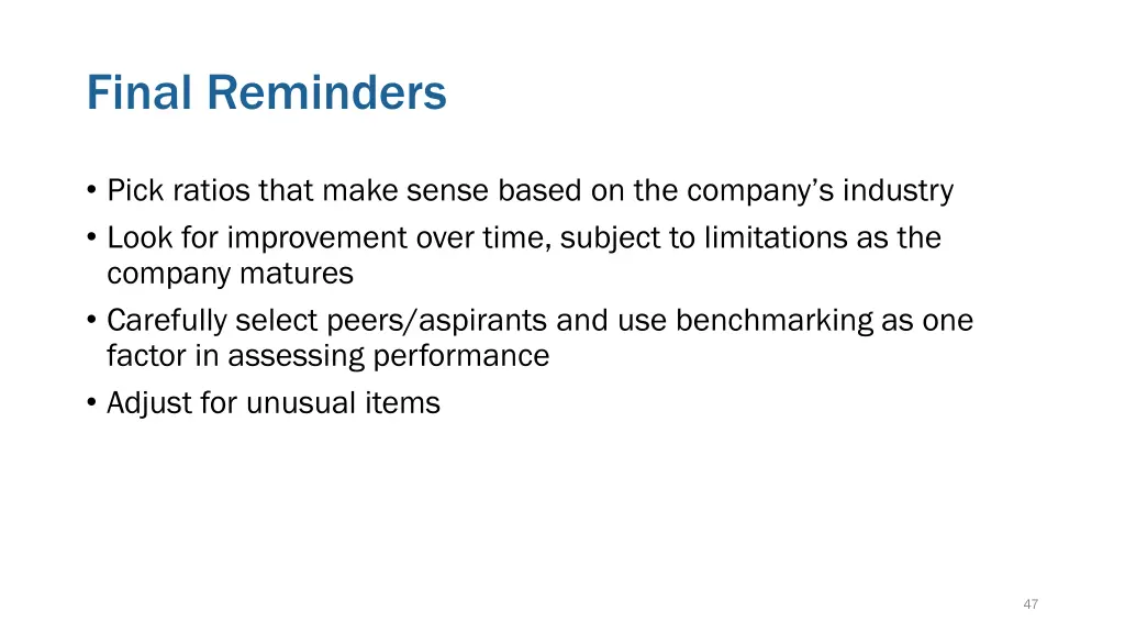 final reminders