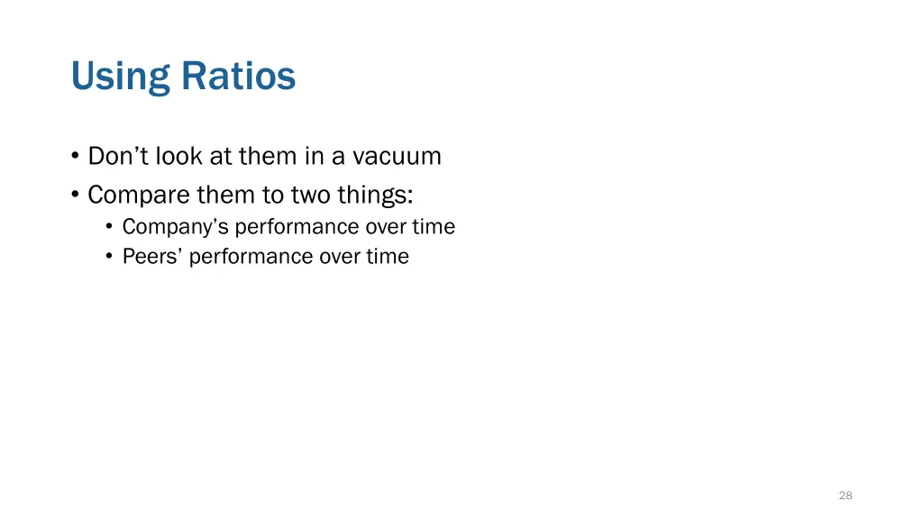 using ratios