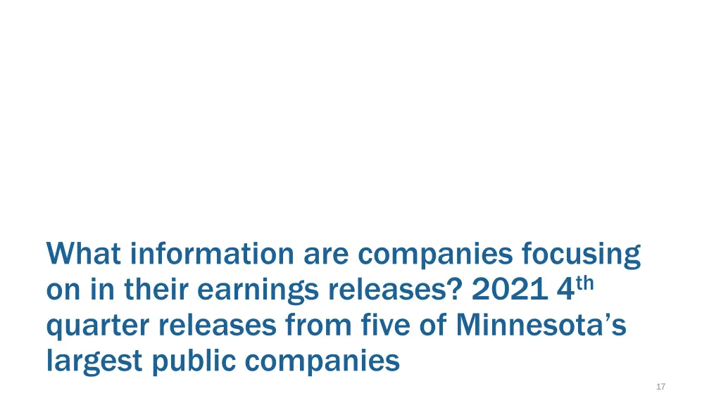 what information are companies focusing