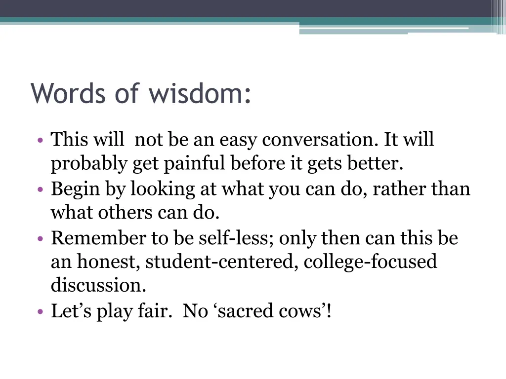 words of wisdom