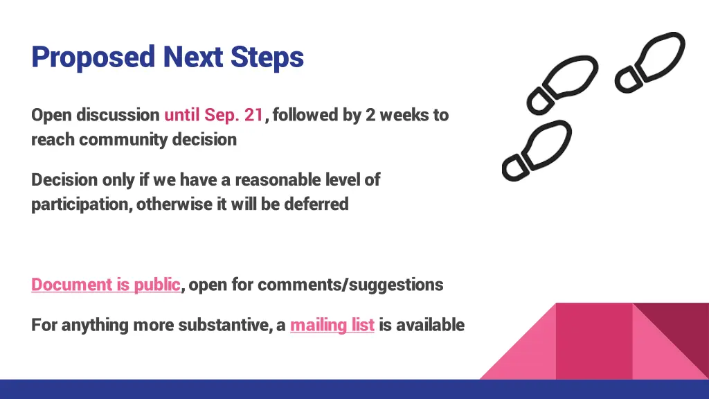 proposed next steps