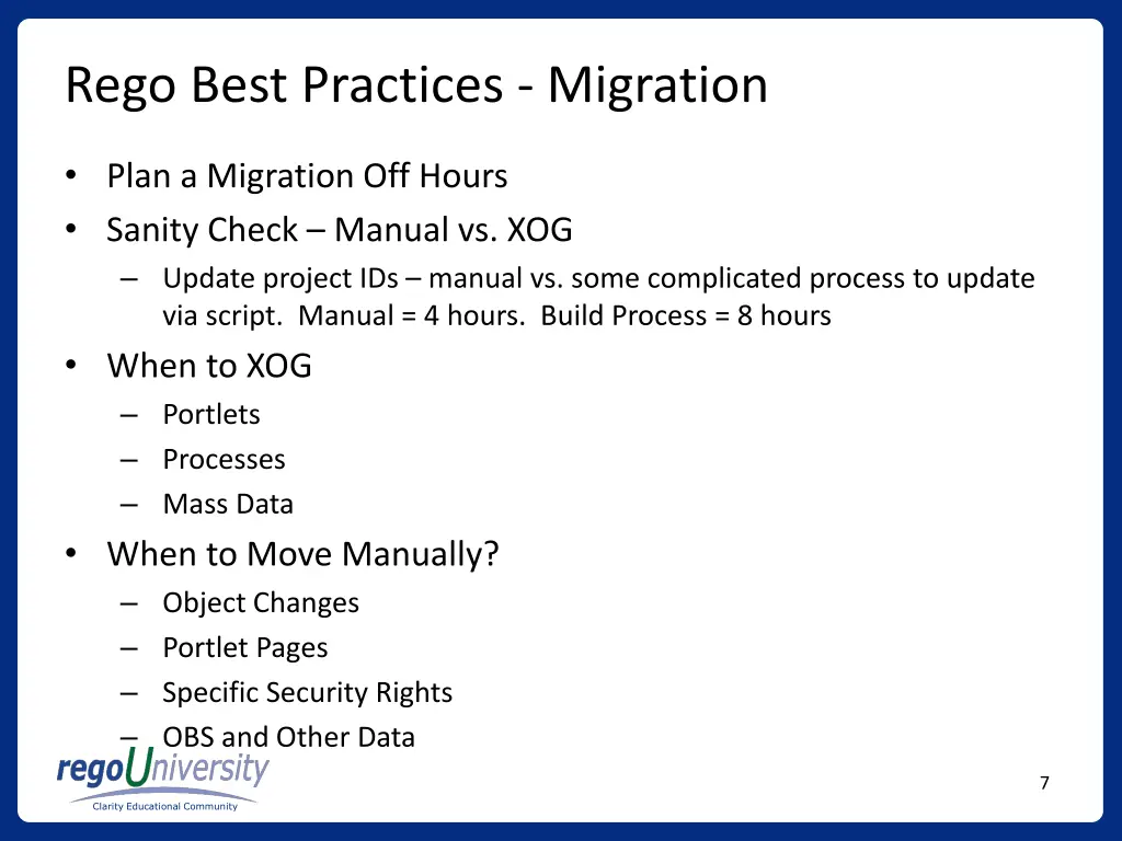 rego best practices migration