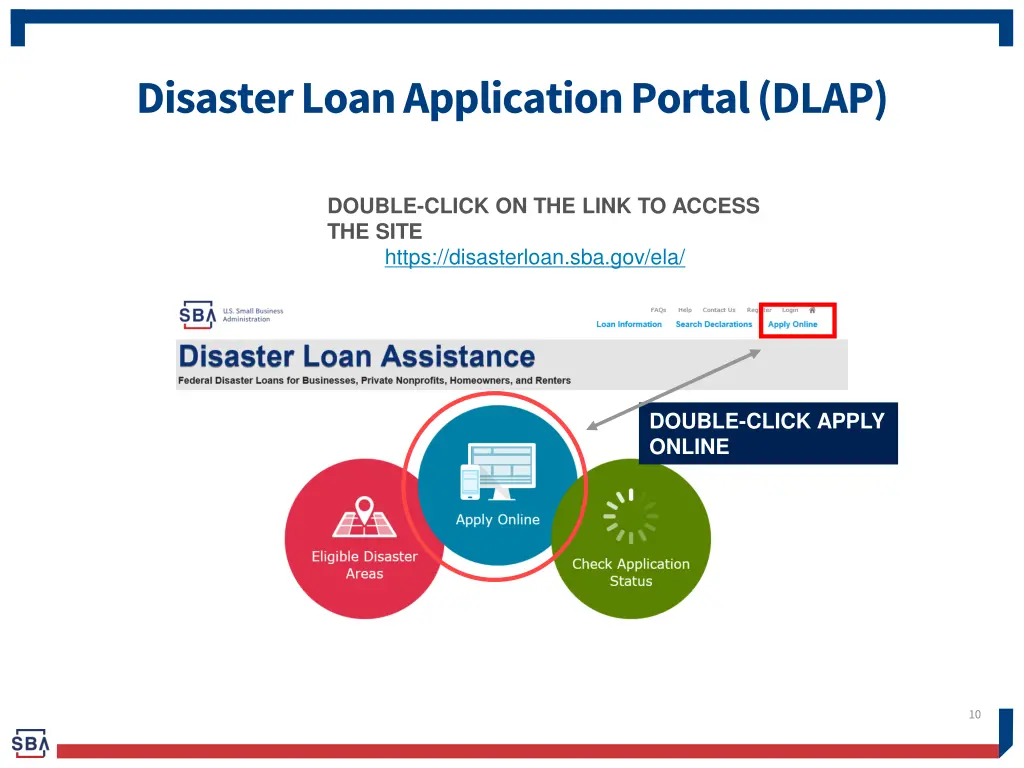 disaster loan application portal dlap