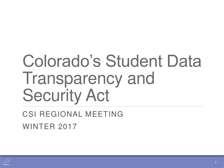 colorado s student data transparency and security
