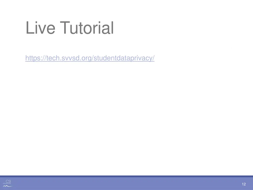 live tutorial