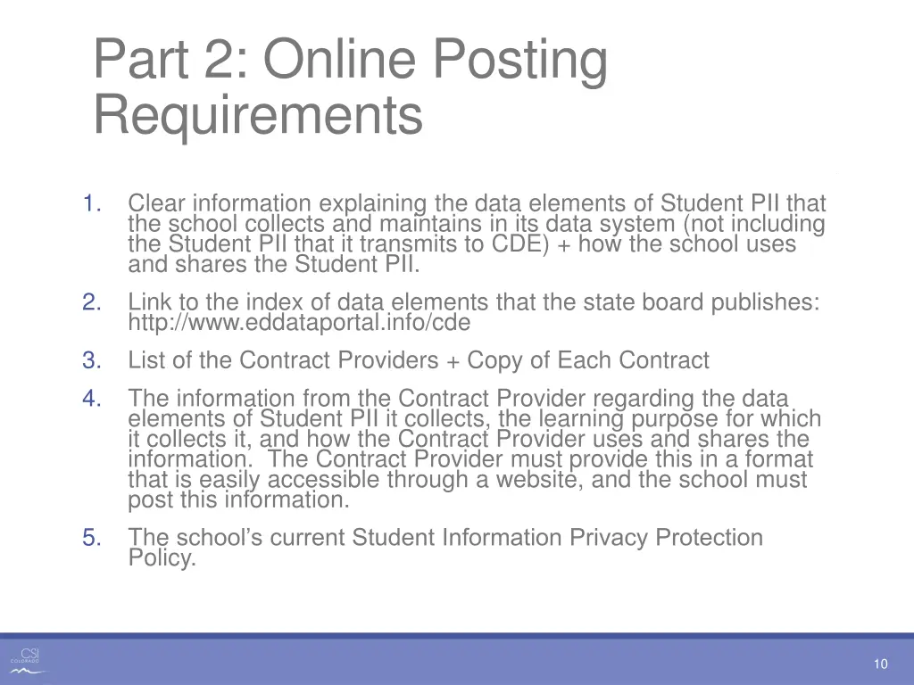 part 2 online posting requirements