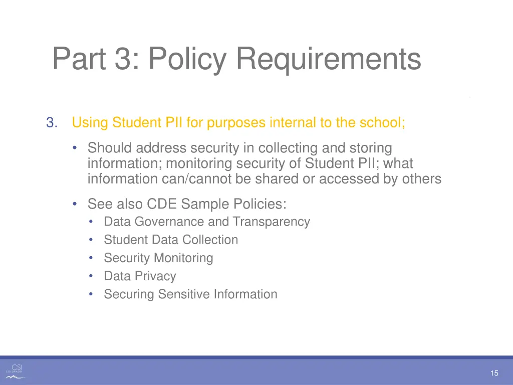 part 3 policy requirements 2