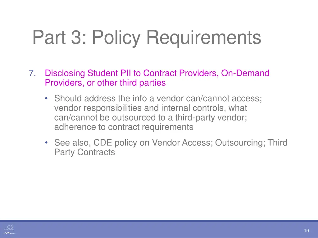 part 3 policy requirements 6