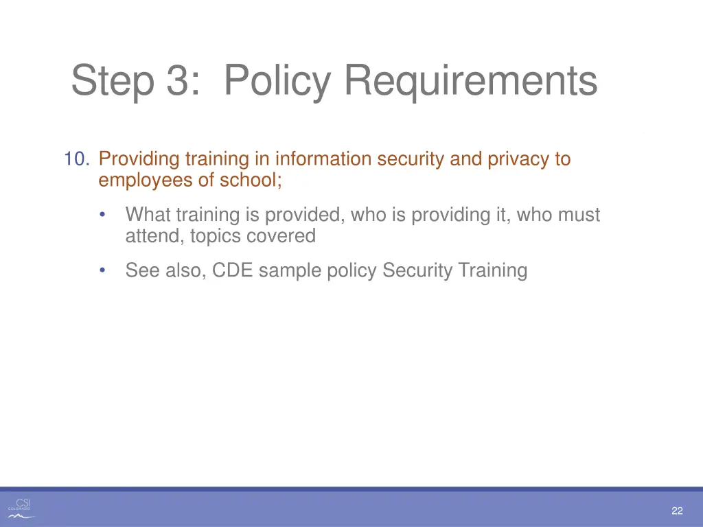 step 3 policy requirements