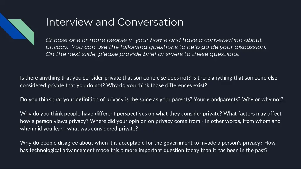 interview and conversation
