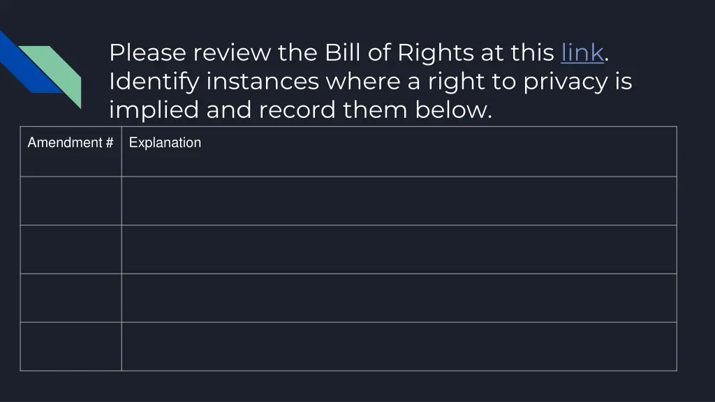 please review the bill of rights at this link