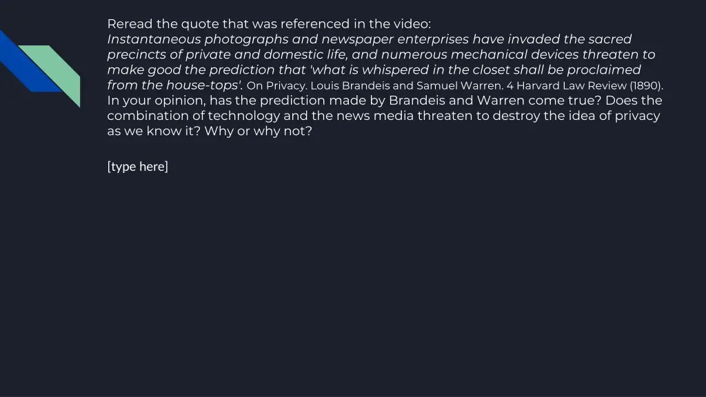 reread the quote that was referenced in the video