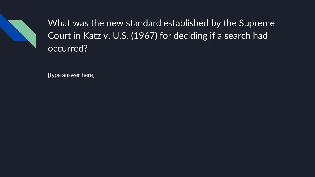 what was the new standard established