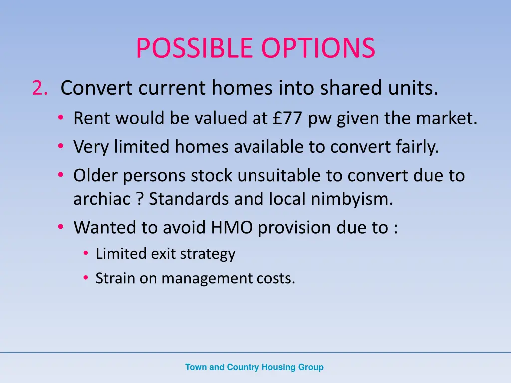 possible options 1