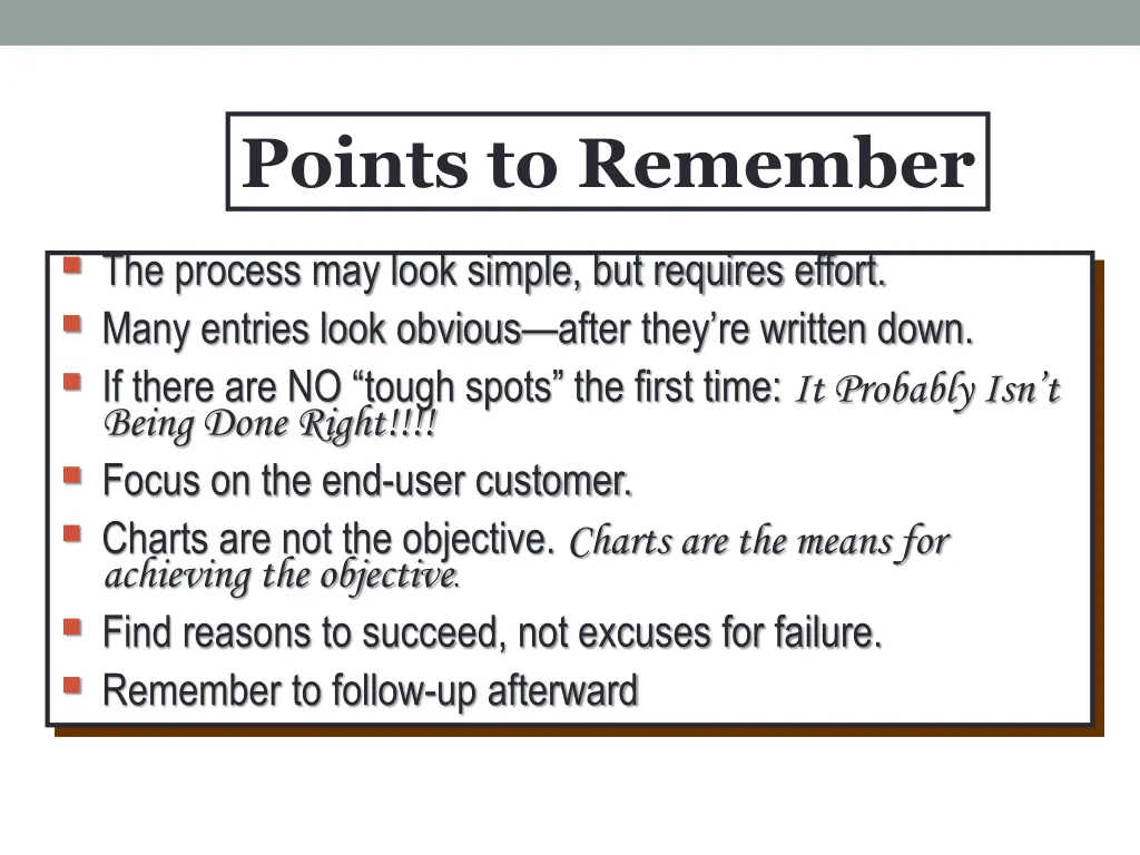 points to remember