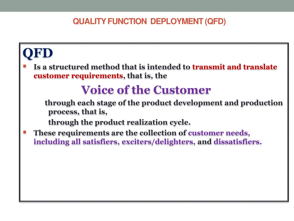 quality function deployment qfd