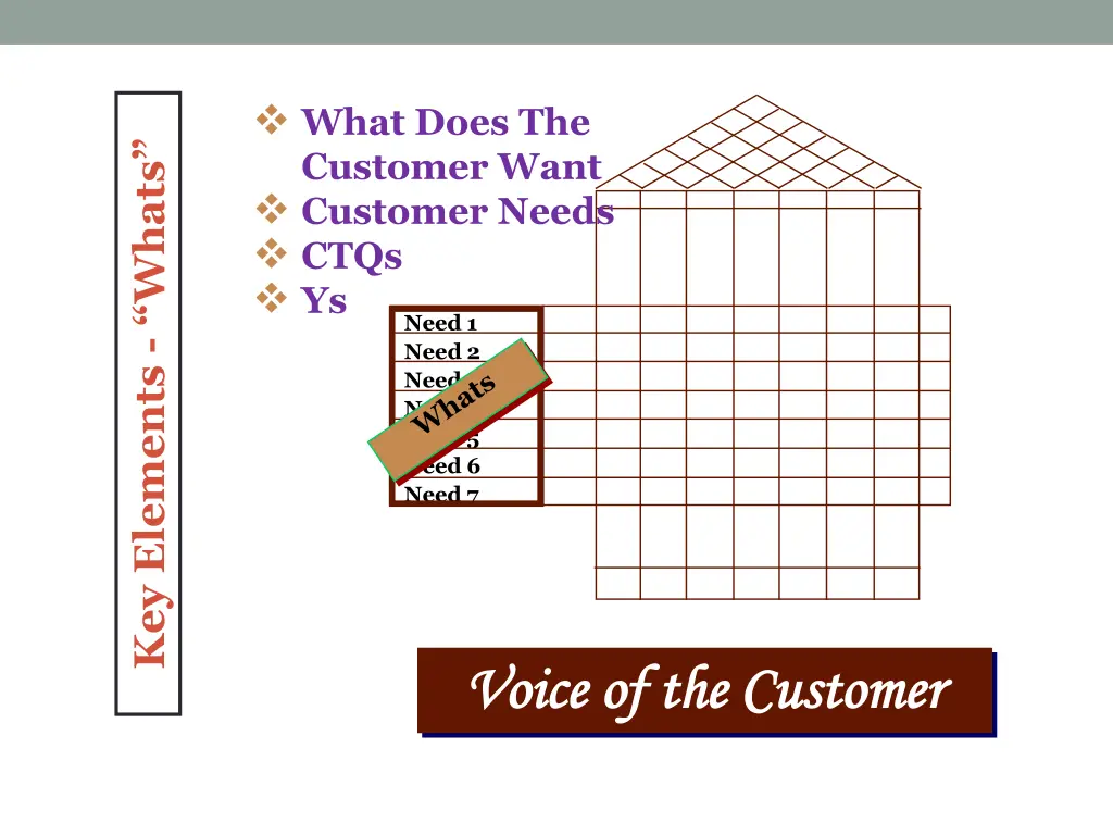 what does the customer want customer needs ctqs ys