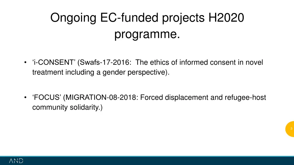 ongoing ec funded projects h2020 programme