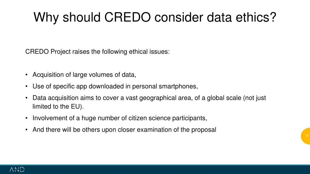 why should credo consider data ethics