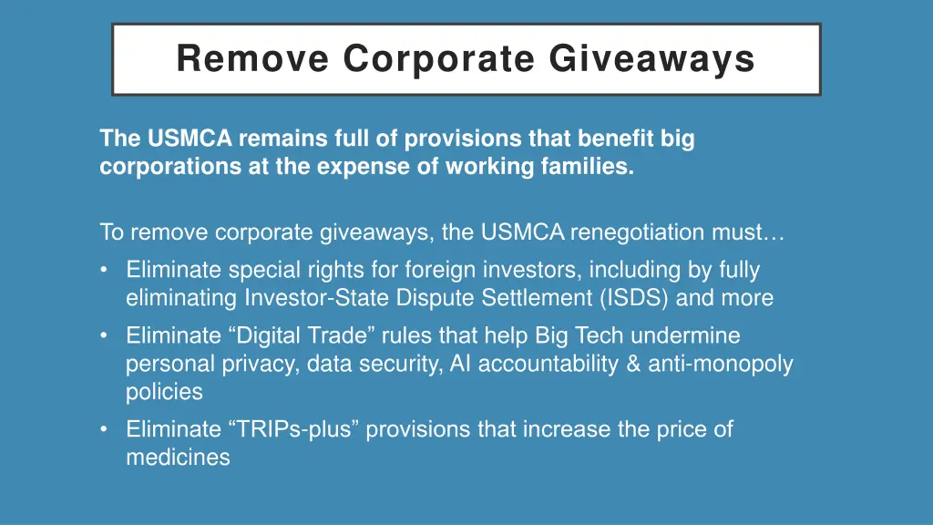 remove corporate giveaways