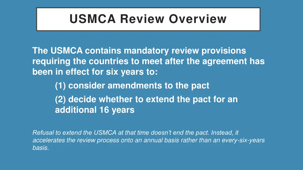usmca review overview