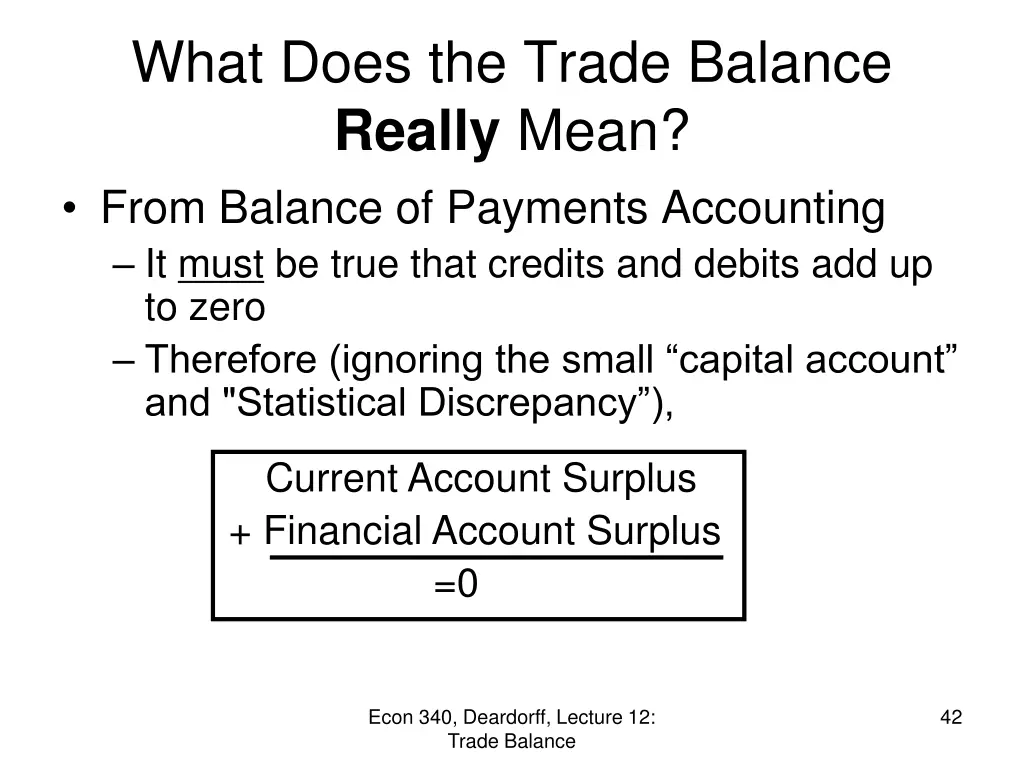 what does the trade balance really mean from
