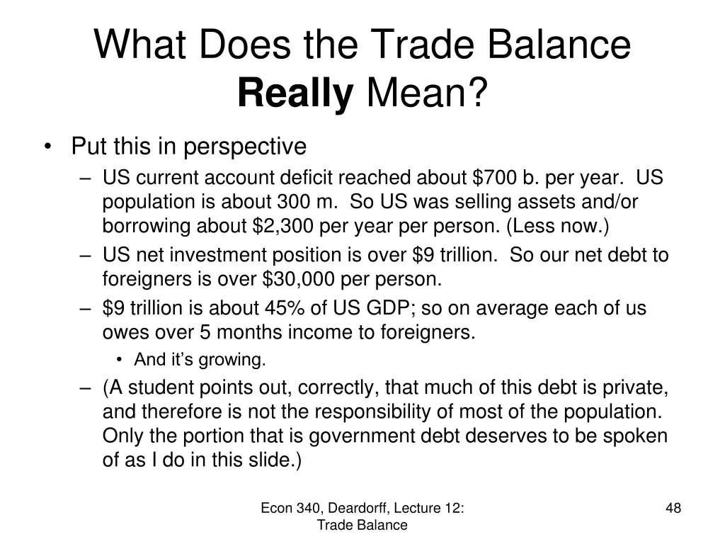 what does the trade balance really mean