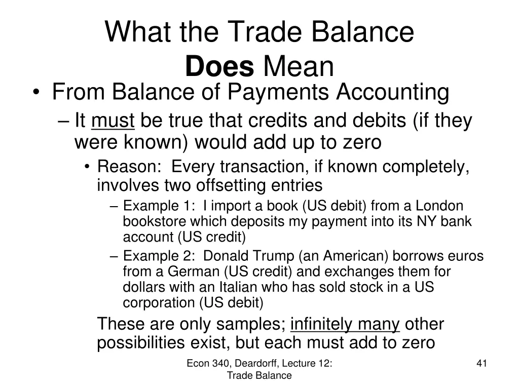 what the trade balance does mean from balance