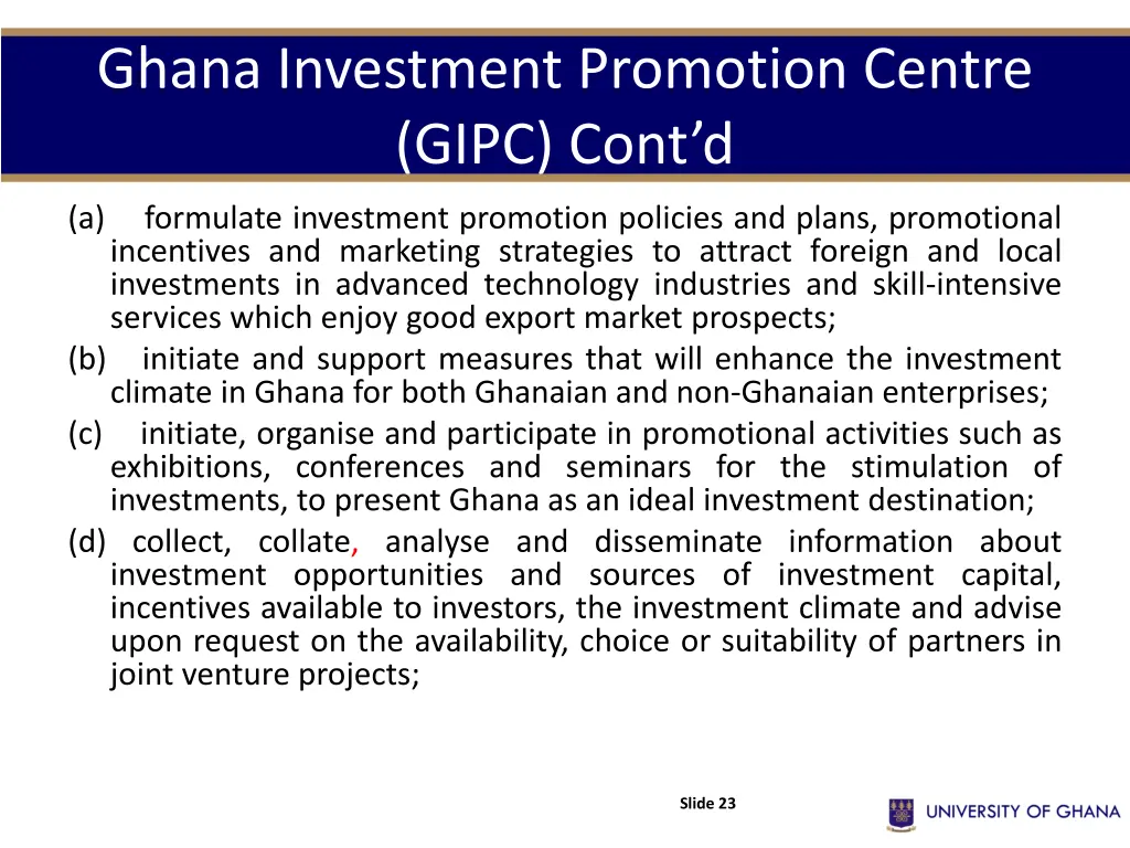 ghana investment promotion centre gipc cont d