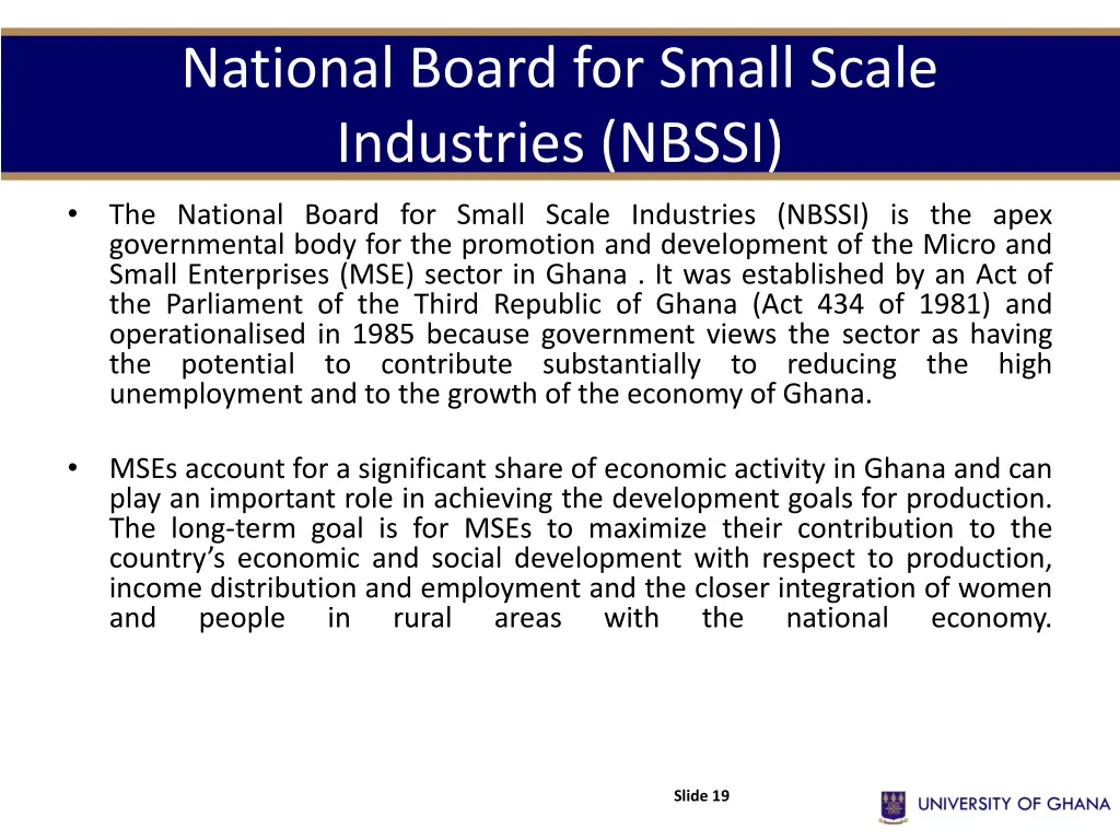 national board for small scale industries nbssi