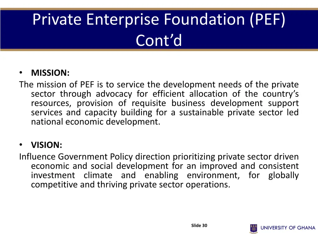 private enterprise foundation pef cont d