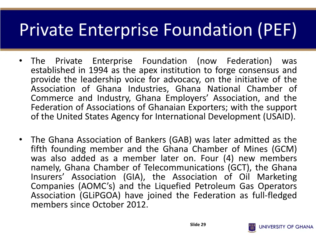 private enterprise foundation pef