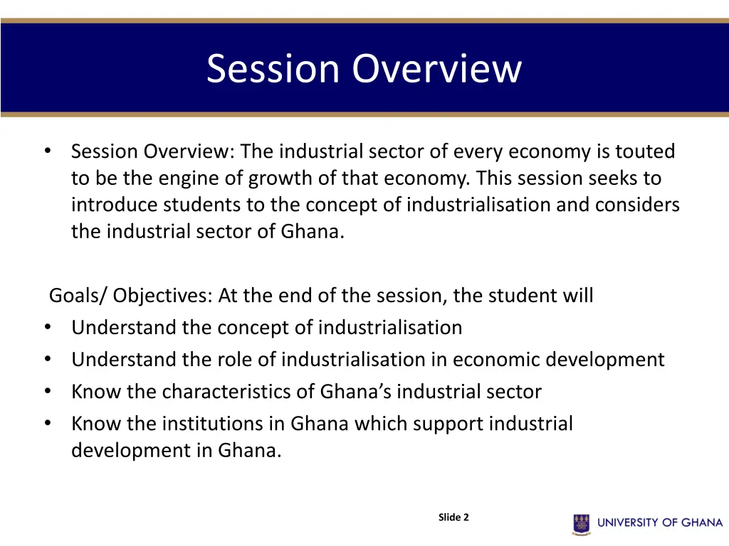 session overview