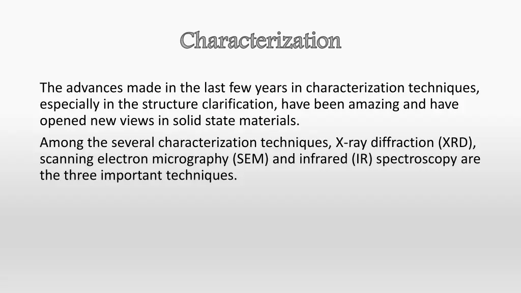 characterization 1