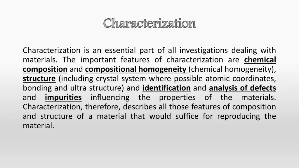 characterization