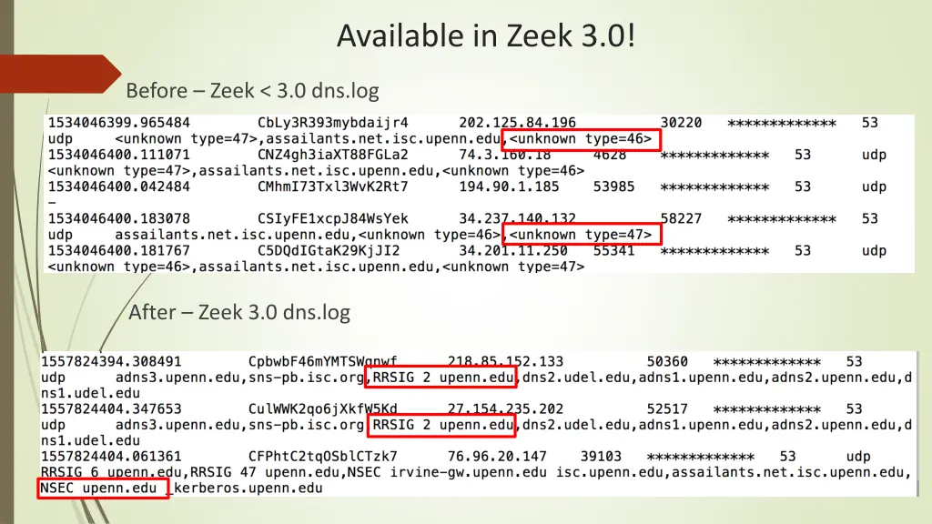 available in zeek 3 0