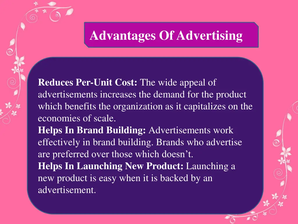 advantages of advertising