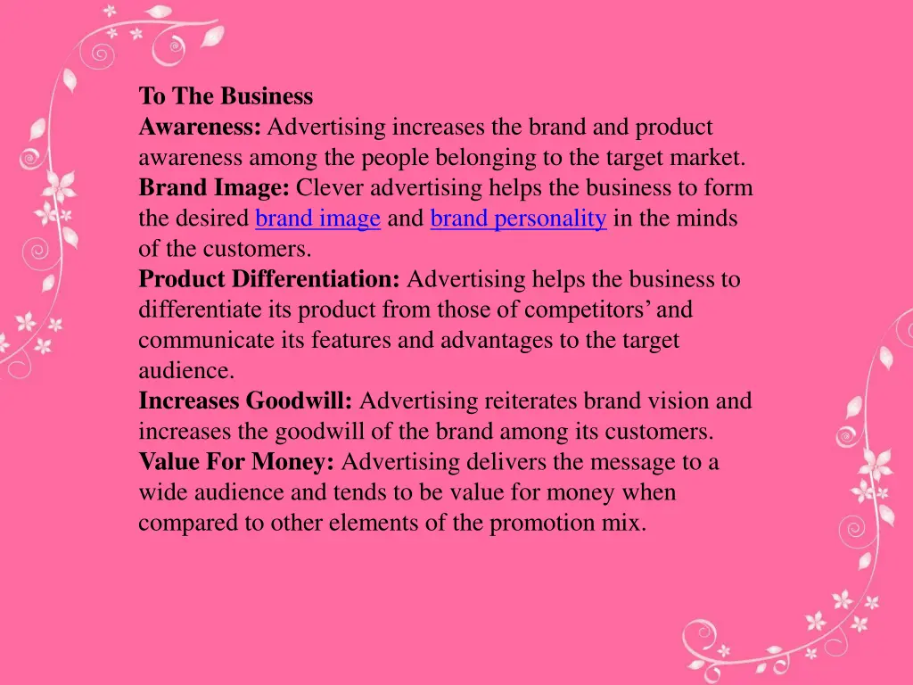 to the business awareness advertising increases