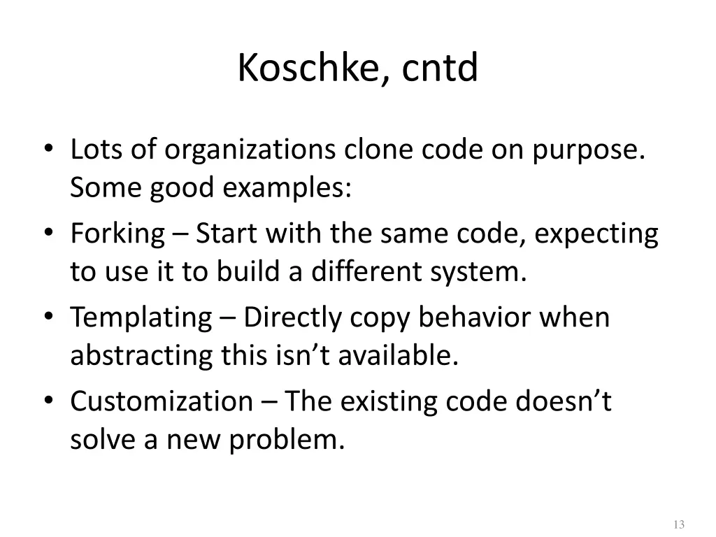 koschke cntd
