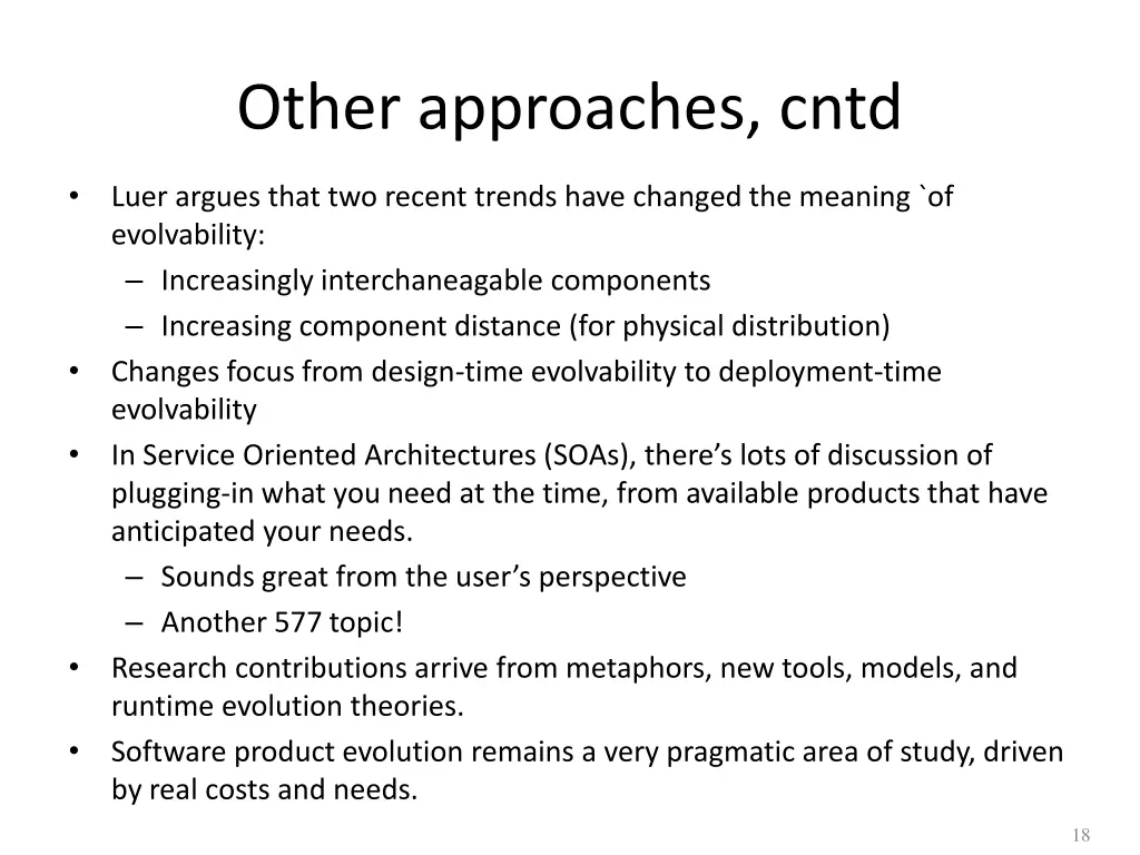 other approaches cntd